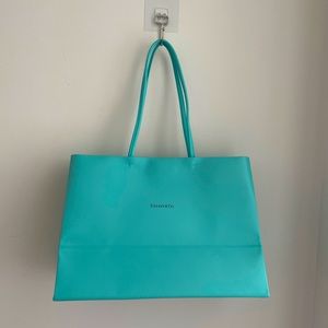 SOLD tiffany large shopping bag tote in Tiffany blue